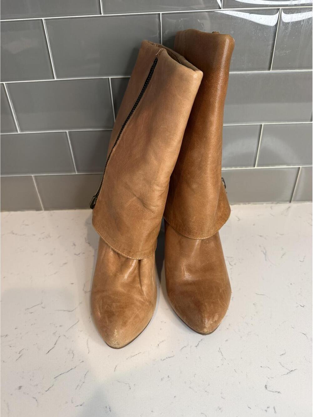 Miz Mooz “Gayle” Convertible Leather Boots Size 7 Cognac - Picture 4 of 7